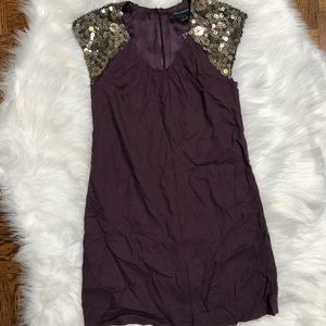 New French Connection Purple Sequin Dress Sz 0